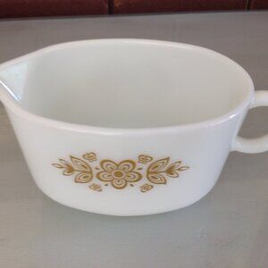 Vintage Pyrex Butterfly  Gold Gravy Boat